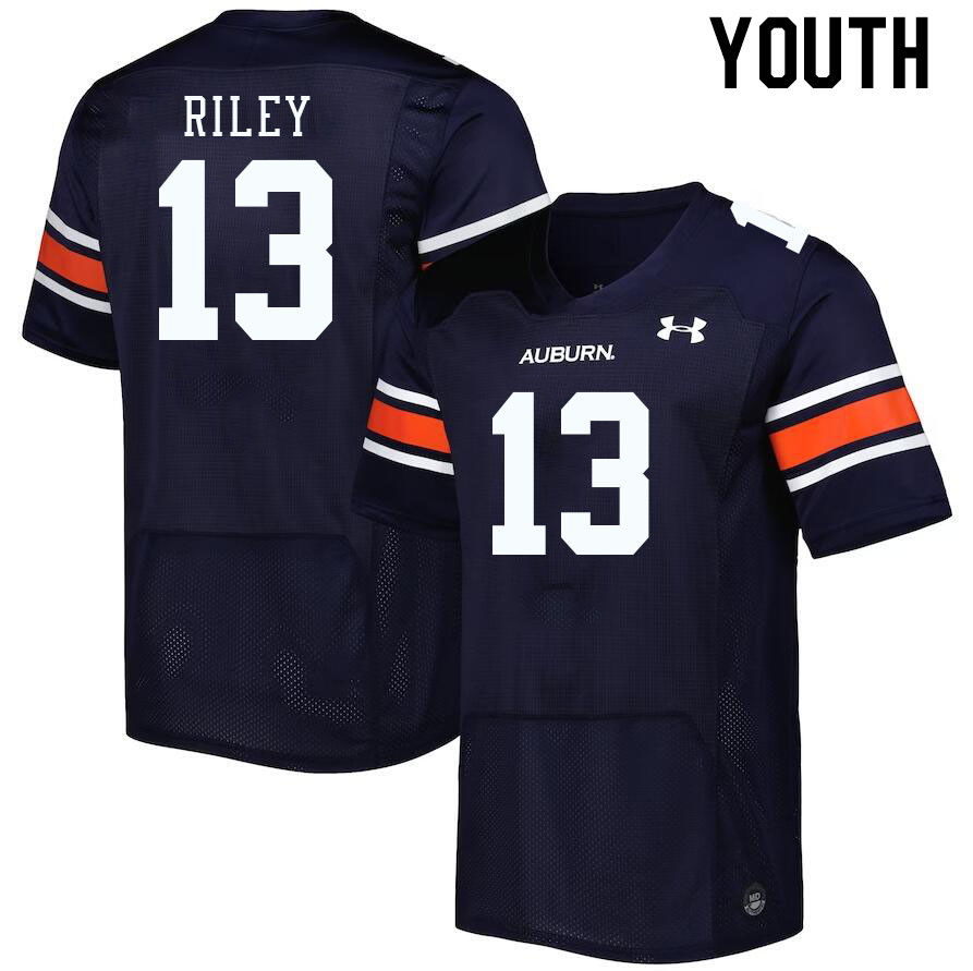 Youth Auburn Tigers #13 Cam Riley Navy 2023 College Stitched Football Jersey